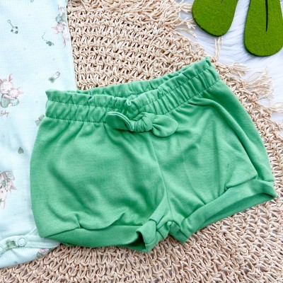 Conj. Body Canelado Coelhinhas e Short - Verde